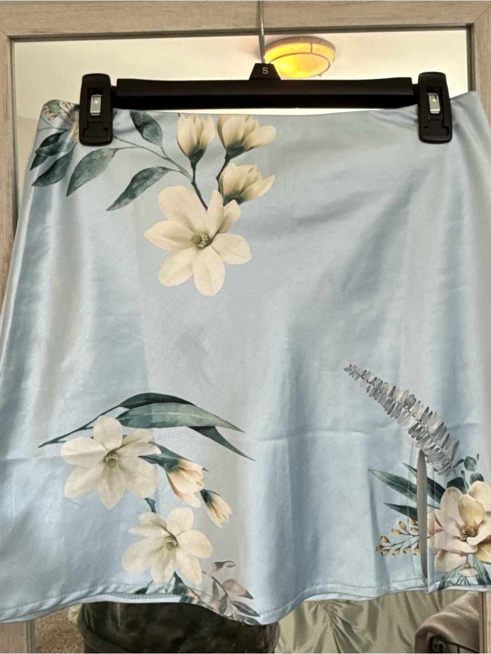 Satin Floral Skirt